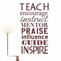 Eaching Words Wall Decal Vinyl Wall Quote Gift for Teacher Classroom Decor Back to School Decoration Black