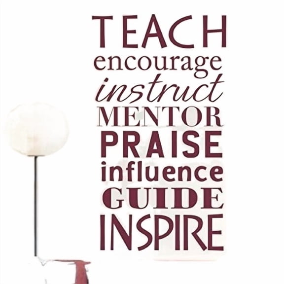 Eaching Words Wall Decal Vinyl Wall Quote Gift for Teacher Classroom Decor Back to School Decoration Black