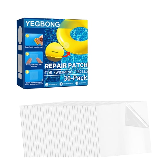 Self Adhesive Repair Patches for Inflatable Pool Floats and Air Mattresses – Vinyl Repair Kit for Pool Rings and Boats – Boxed Set