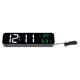 thumbnail image 4 of Reloj despertador musical LED enchufable, color negro, pantalla grande, 5 niveles de brillo, 12/24 h, temperatura y fecha, 4 of 8