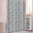 thumbnail image 5 of Shower Curtain Blue Floral Silhouette Shower Curtains for Bathroom Decor, Waterproof Polyester Shower Curtain Set with Hooks, Standard Size 72" x 72" Vintage Spring Flower, 5 of 9