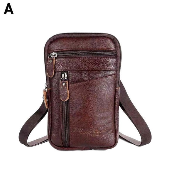 Men Leather Phone Pouch Belt Bag Shoulder Crossbody Pack AU Waist P2D9