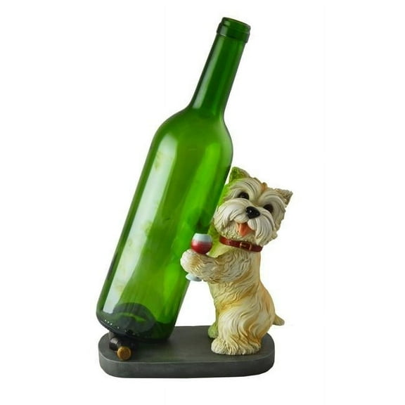 Three Star Import & Export ZK8380 7 x 7 in. Standing Yorkie Wine Bottle Holder