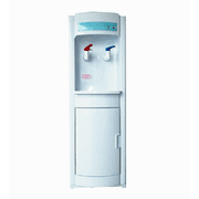 Angle View: Hot & Cold Warm Water Cooler Dispenser standing 5 Gallons Top Loading Office