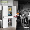 thumbnail image 5 of STANI Metal Garage Storage Cabinets with Drawer, 4 Doors Tool Storage Cabinet with 2 Adjustable Shelves, 71" Steel Locking Locker for Garage Utility Room Home Office (White, 0 Wheel), 5 of 8