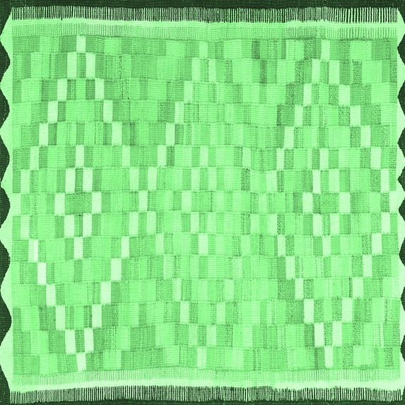 Ahgly Company Indoor Square Southwestern Emerald Green Country Area Rugs, 5' Square