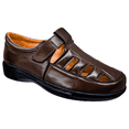 thumbnail image 1 of Huarache Piel Borrego Enco Footwear Cómodo Huarache para Pie Descanso Confort C04 Café, 1 of 6