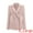 Pink, variant on Women's Double Breasted Blazer Business Suit Jacket L Pink