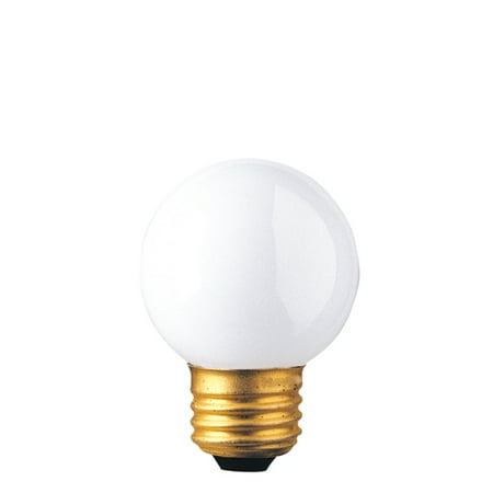 

25 Watt Incandescent G16.5 Globe Medium Base White Pack of 50
