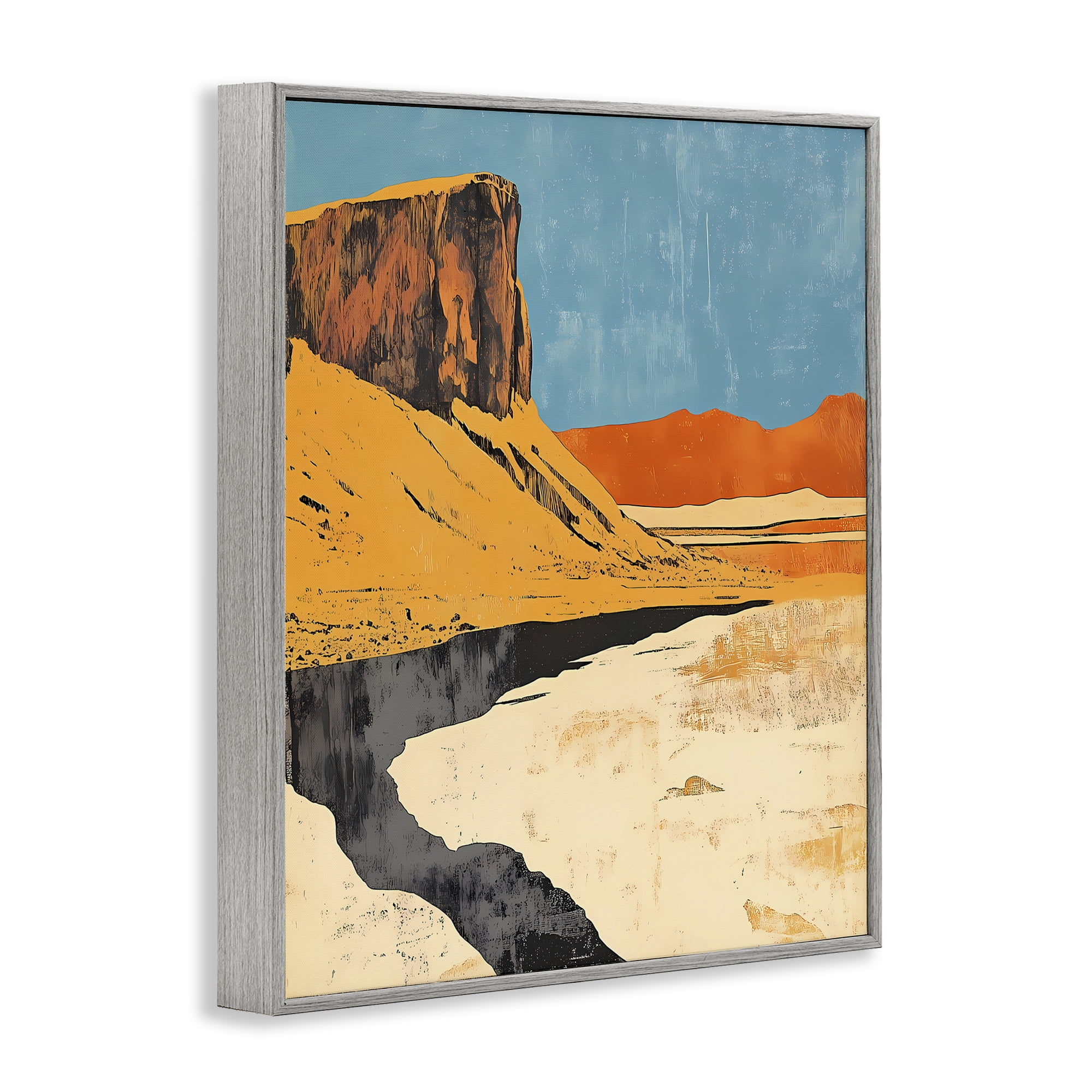 Stupell Industries Canyon Pass Pathway Gray Framed Giclee Art, design by Walker Noble