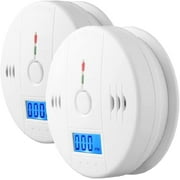 2 Pack Smoke and Carbon Monoxide Detector, Portable Smoke Alarm for for Basement Travel Home Office Kitchen Bedroom Living Room Hotel Garage, Battery Operated