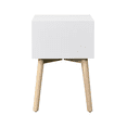 thumbnail image 5 of Side Table, Bedside Table with 2 Drawers and Rubber Wood Legs, Mid-Century Modern Storage Cabinet for Bedroom Living Room, 5 of 5