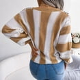 thumbnail image 4 of Vedolay Womens Tops Womens Knit Long Sleeve Pullover Crewneck Tunic Fashion Sweaters,Khaki L, 4 of 5