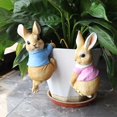 thumbnail image 2 of LLC Mini Bunny Garden Statue Decorative Plant Pot Hugger (2 Pack), 2 of 5