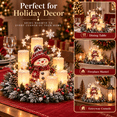 thumbnail image 6 of Snowman Christmas Lighted Centerpiece with Flameless Candle Glow, Christmas Decoration with Frosted Greenery, Red Berries & Pinecones, Perfect for Home Tabletop & Holiday Gift, 10.6" x 11.8", 6 of 7
