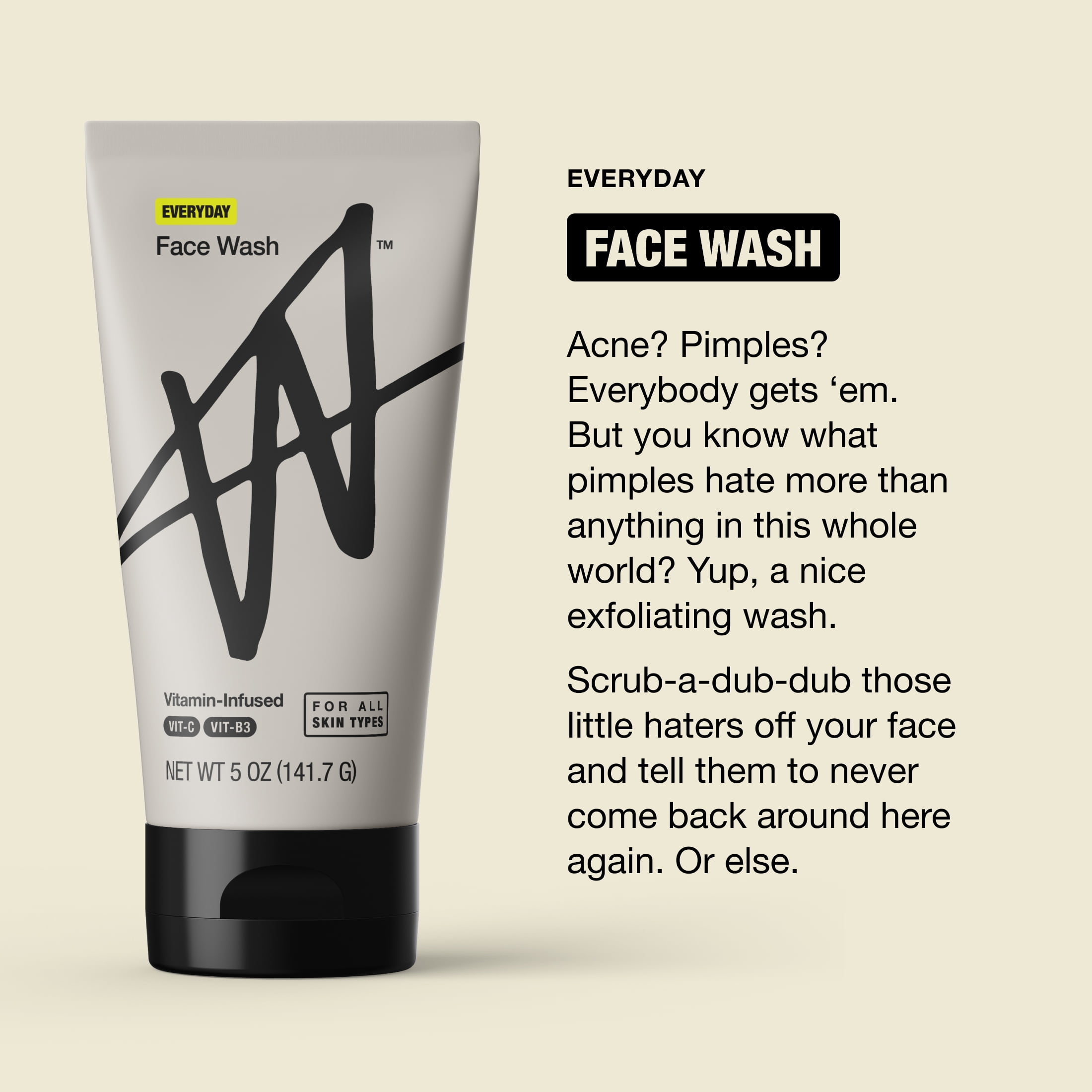 (3 pack) W By Jake Paul Everyday Face Wash - Exfoliating - For All Skin Types - 5 fl oz