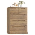 thumbnail image 4 of Homfa Dresser for Bedroom, Wood Storage Chest of 5 Drawers with Cutout Handles for Living Room, Rustic Brown, 4 of 7