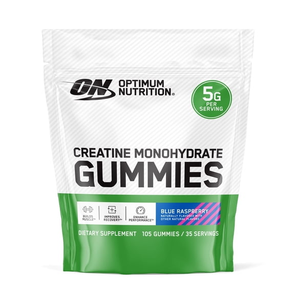 Optimum Nutrition Creatine Monohydrate Gummies, Blue Raspberry, 105 Count