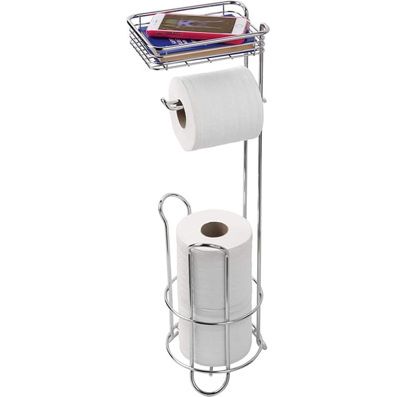 iDesign, Classico Roll Stand Plus, with Shelf, Chrome