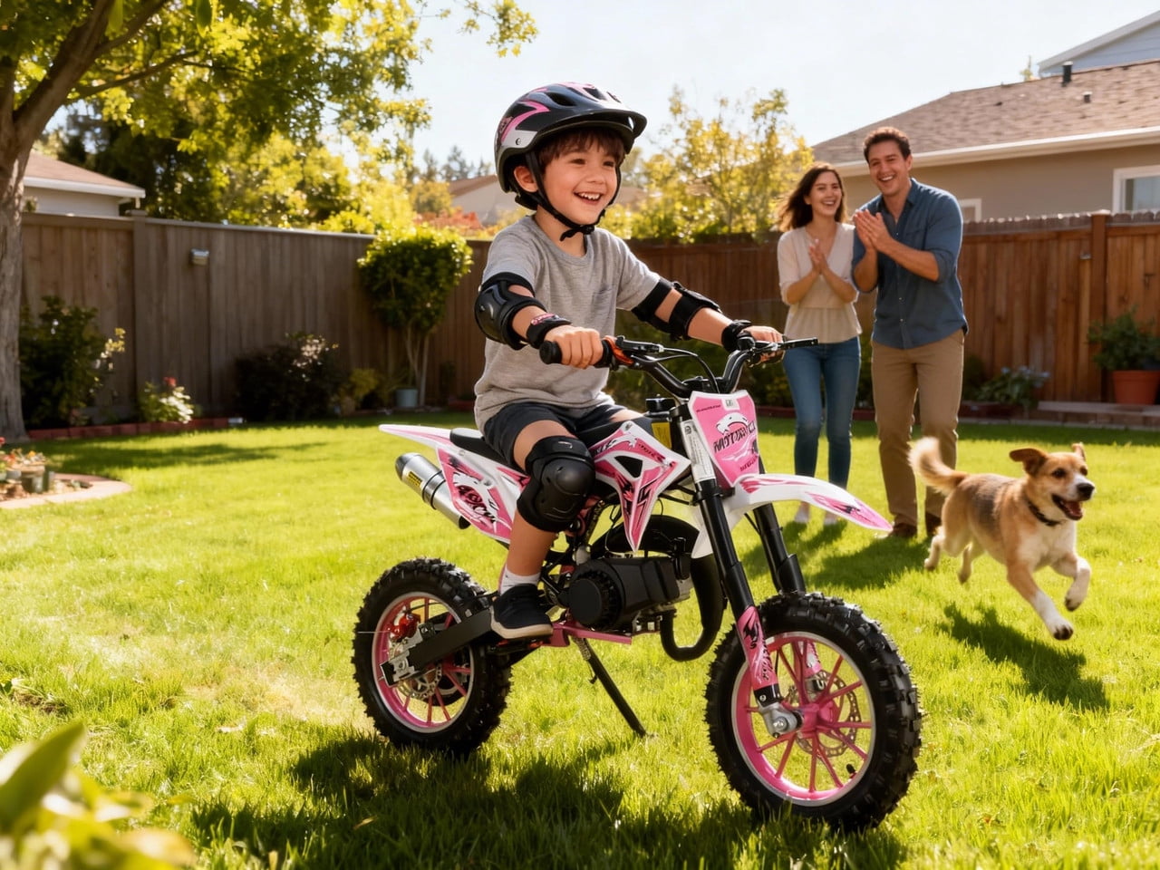Xinwanna 50cc Kids Dirt Bike,Toddler Gas Power Motocross Off Road Mini Motorcycle Vehicles Children Pocket Motorbike with Front Rear Disc Brakes Ideal Birthday for 8-15 Boy Girl