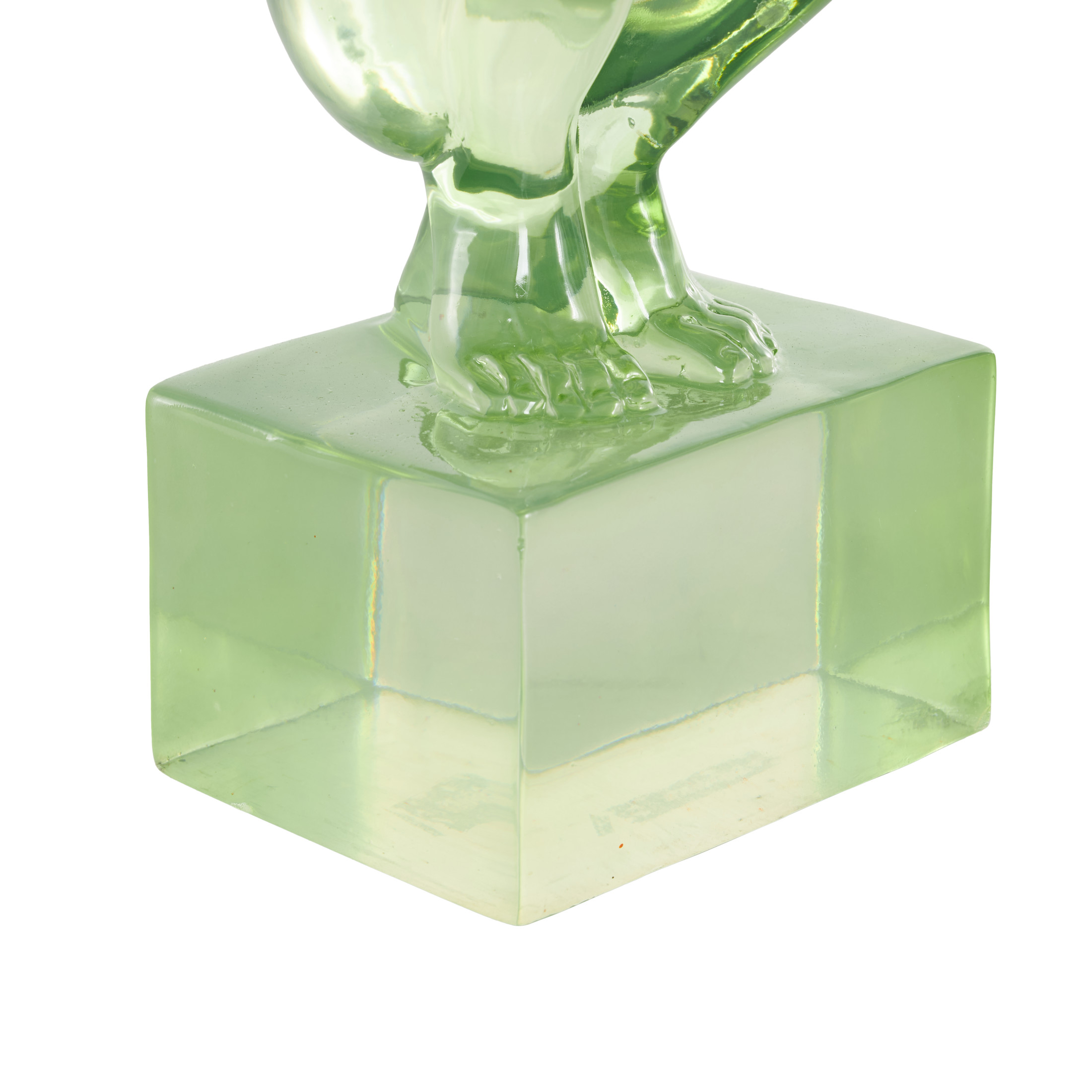 19" x 13" Green Resin Tinted Posing People Sculpture, by DecMode