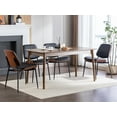 thumbnail image 5 of Bedluxury Dining Chairs Set of 2,Faux Leather Chair with Walnut Bentwood Back,Upholstered Seat Metal Legs for Kitchen,Living Room(Black), 5 of 7