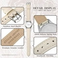 thumbnail image 3 of ANBEER 12mm Flat Thin Elegant Genuine Leather Watch Strap,Quick Release Replacement Watch Band,Beige with Silver Buckle, 3 of 7