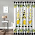 thumbnail image 2 of Summer Cute Lemon Gnome Shower Curtain, Black White Plaid Shower Curtain Set with Hooks, Spring Summer Waterproof Fabric Shower Curtains for Bathroom Decor, 72x72 Inch Bath Curtain, 2 of 6