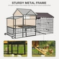 thumbnail image 3 of Ultimate Chicken Coop with Wheels - Spacious 85" Metal Frame Chicken House with Nesting Box and Leakproof Pull-on Tray - Chicken Tractor Portable & Waterproof, Perfect for Chickens!, 3 of 7
