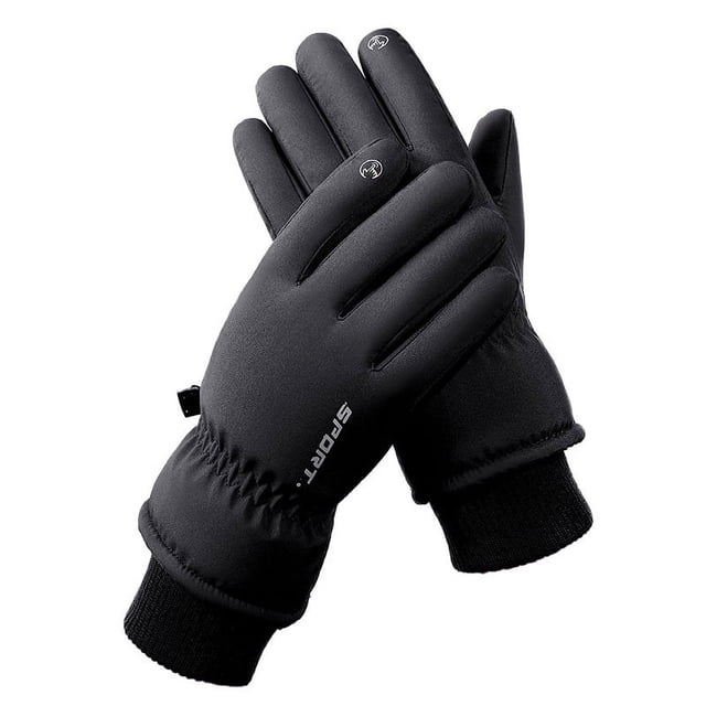 Guantes de esquí de invierno para hombres y mujeres, para exteriores, con pantalla táctil, cálidos, forrados de vellón, gruesos, impermeables y antideslizantes