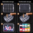 thumbnail image 4 of Reusable Child Toy Containers Large Capacity Building Blocks Containers Stackable Toy Organizer Box with Adjustable Compartments for Building Brick Dolls Toys(olive green  2 Layer）, 4 of 5