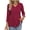 Wine Red, variant on MOSHU V Neck Womens Tops 3/4 Length Sleeve Tops for Women Babydoll Tunic Dressy Casual Womens Blouses