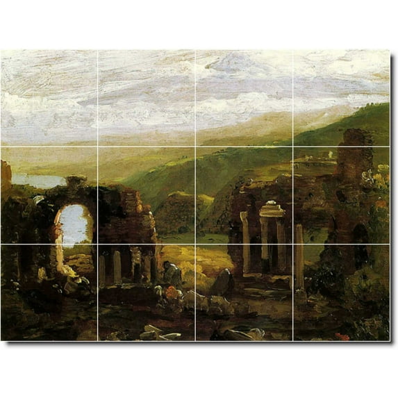 Ceramic Tile Mural-Thomas Cole Landscapes Painting 485. 48" w x 36" h using (12) 12 x 12 ceramic tiles