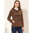 thumbnail image 2 of Chaquetón Allegra K con capucha y bolsillos profundos Marrón oscuro L, 2 of 5