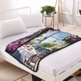 thumbnail image 3 of Pofeuu Parisian Cafe With Eiffel Print Bed Blanket, Soft Flannel Blankets for Bed,Sofa, Couch, Chair, 50 X 60 Inches, Double Layer, 3 of 8