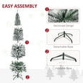 thumbnail image 3 of Christmas Trees HOMCOM 7.5' Tall Unlit Snow-Flocked Slim Artificial Christmas Tree with Realistic Branches and 738 Tips,Artificial Christmas Trees, 3 of 9