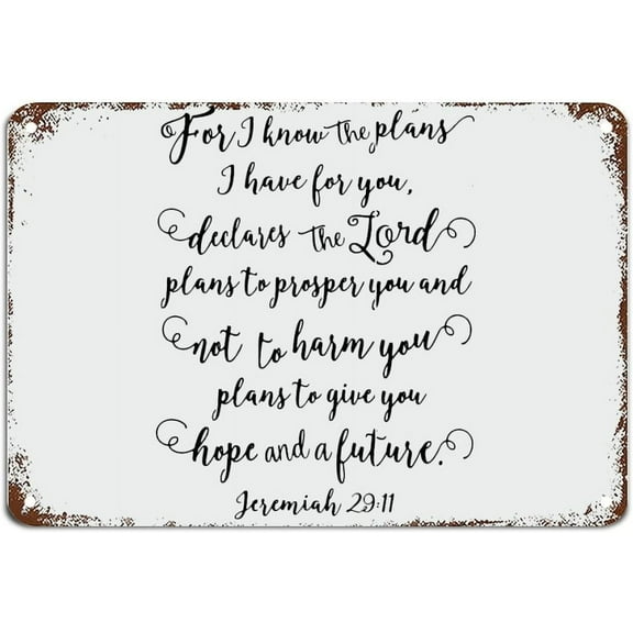 I Know The Plans Jeremiah Metal Sign with Funny Sayings Metal Sign Motivational Wall Art Rustic Metal Sign Plaque Poster,,8×12 inch