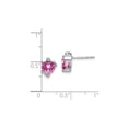 thumbnail image 2 of 1.45 Carat (Ctw) Lab Created Heart Shaped Pink Sapphire Solitaire Earrings in 14K White Gold, 2 of 4