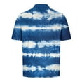 thumbnail image 4 of ZCFZJW Men's Golf Shirt Short Sleeve Tie Dye Gradient Color Printed Lightweight Quick Dry Summer Moisture Wicking Athletic Tees Shirt Blue#03 XXXL, 4 of 5