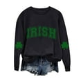 thumbnail image 3 of ☘ HCURIBAD Saint Patricks Day Outfit Women, St Day Print Sweatshirts Women Long Sleeve Crewneck Funny St. Outfit Oversized Irish Tops, Saint Patricks Day Shirt Black L, 3 of 5