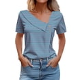 thumbnail image 1 of Camisetas de Manga Corta para las Mujeres a Cuadros Impreso Botón Casual Camiseta, Camisetas de Mujer Casual para Primavera Verano, 1 of 4