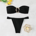 thumbnail image 2 of Awdenio High Waisted Bikini Sets for Women Bandeau Swimsuits Strapless Tie Back Bikini Sets High Cut 2 Piece Bathing Suit Swimwear, 2 of 7