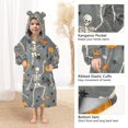 thumbnail image 3 of FORMRS Wearable Blanket Hoodie with Sleeves for Kids Cozy Flannel Sweatshirt, Halloween Dancing Skeleton, 3 of 7