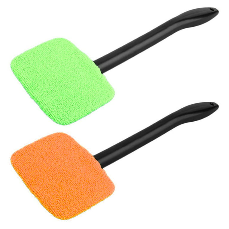 KwoKmarK Windshield Cleaner Tool Car Window Cleaning Wand Glass Microfiber Brush Bigger Pad Thicker Softy Cloth with Towel Spray Bottle Cloth Bag Kit