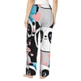 thumbnail image 3 of Disketp Panda Cute Pink Hearts Print Women'S Comfy Pajama Pants Casual Drawstring Palazzo Lounge Wide Leg Pants, 3 of 9