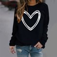 thumbnail image 7 of UPPADA Womens Love Heart Graphic Sweatshirt Long Sleeve V-Neck Pullover Top with Elbow Patches Ideal Valentine Gift for Her Black,XXL, 7 of 7