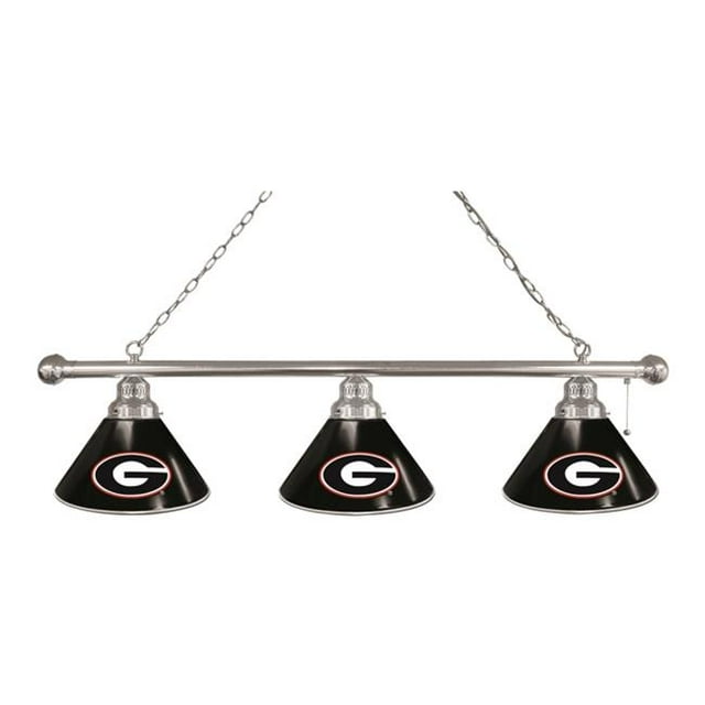 Holland Bar Stool BL3CHGA-G Georgia Bulldogs 3 Shade Pool Billiard Light, Chrome