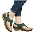thumbnail image 2 of CAICJ98 Womens Sandals Womens Sandals Flip Flops for Women with Arch Support Casual Summer Comfort Platform Wedge Sandals Comfortable Thong Shoes,Green, 2 of 4