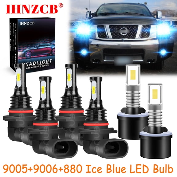 IHNZCB 9005 9006 880 for Nissan Titan 2004-2015 Ice Blue Led Headlights Bulb High Low Beam Fog Light,HKL,Y06
