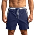 thumbnail image 2 of Men's Cotton Drawstring Shorts Pockets Solid Color Side Shorts Summer Shorts Loose With Pockets Straight Leg Comfortable Casual Everyday Outdoor Vacation Shorts, 2 of 6